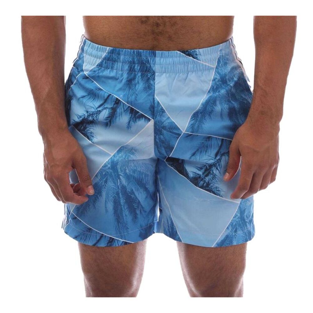 Adidas Mens Originals Palm Print Regular Swim Shorts / Navy